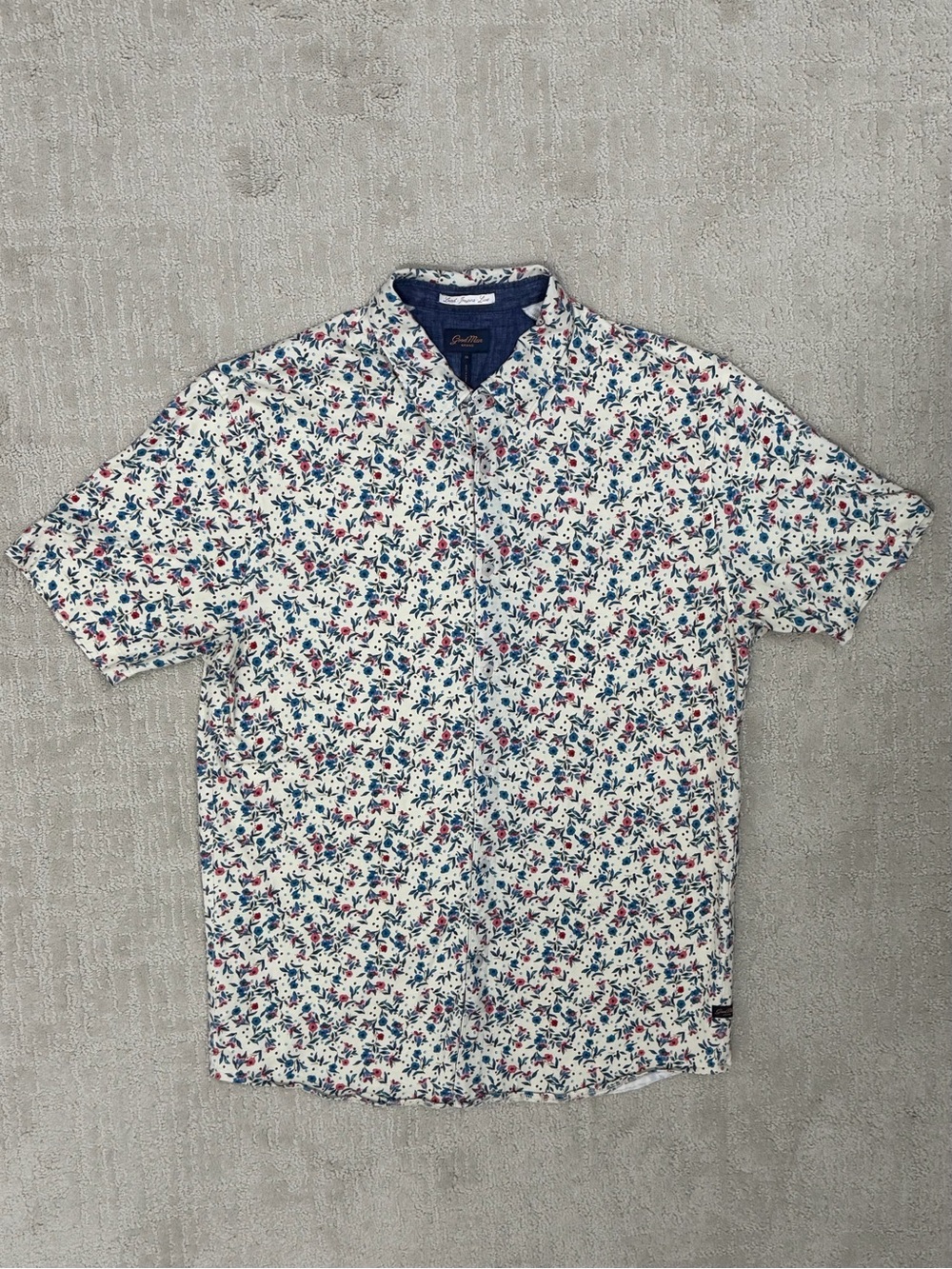 Good Man Brand Short-Sleeve Floral Print Button Down Shirt